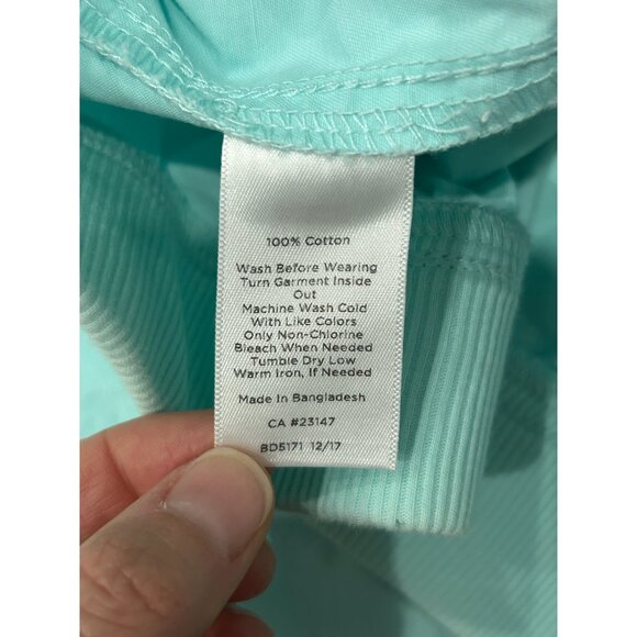 Talbots Petite Womens Turquoise Cropped Pants Size 6P Adjustable Hem Coastal - Picture 7 of 11